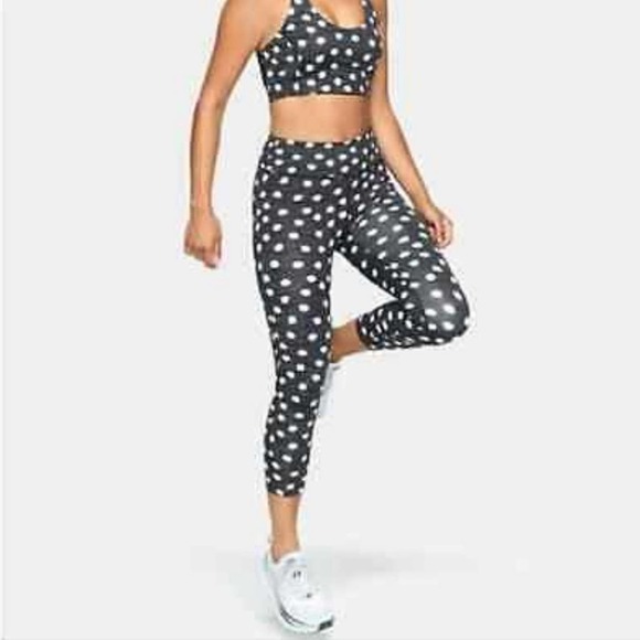 OUTDOOR VOICES Flex 3/4 Leggings Polka Dot Black White {H4} - Picture 3 of 8